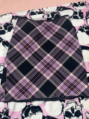 Vintage LOFT Pink & Black Plaid Mini Skirt